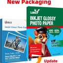 Uinkit 100 Sheets Thick Inkjet Glossy Photo Paper Picture 8.5x11 62lb 230g 11.1mil Cardstock Postcard Brochure For Dye Ink Inkjet Printer