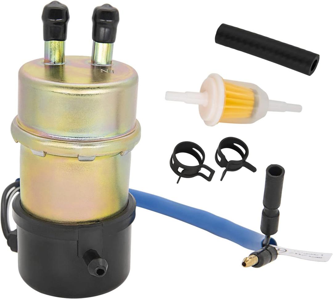 49040-1055 Electric Fuel Pump 12V, Replaces for Kawasaki Mule 3010/3000/3020/2500/2510/2520/1000 (8mm In/Outlet)