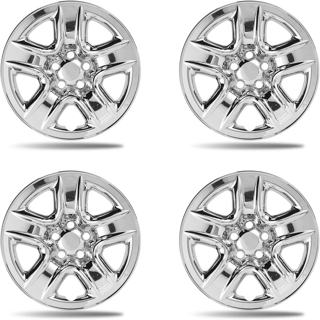 17 Inch Chrome Silver Wheel Skins Compatible with 2006-2012 Toyota RAV4, Fits OEM 17" Stock Steel Wheels #42611-42200, #42611-0R020, Snap-On Rim Covers 4-Pack