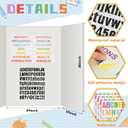 Teling 40 Pcs Trifold Poster Board 36" x 48" Large Science Fair Display Board Lightweight Fold Presentation Paperboard 8 Trifold Display Paperboard and 16 Letter Stickers and 16 Pcs Science Titles