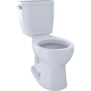 TOTO EntradaTM Two-Piece Round 1.28 GPF Universal Height Toilet, Cotton White - CST243EF#01