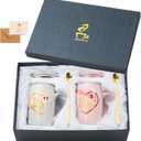 Wedding Gifts for Bride and Groom,Bridal Shower Engagement Gifts for Couples 2026,Mr and Mrs Marble Coffee Mugs 16 Oz,Christmas gift (Grey&Pink)