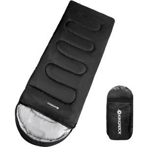 KINGROCK Sleeping Bags for Adults Backpacking Lightweight Waterproof- Cold Weather Sleeping Bag (86.6*32.7*5IN, 14F-Black)
