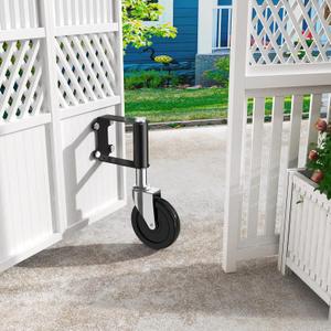 Ronlap Gate Wheels for Wooden Gate, Gate Caster Wheel Spring Loaded for Metal Tube Swing Gate Fence Gate Wheel for Gates Heavy Duty Outdoor Farm Vinyl Gate Rollers, 220 Lbs, Upgraded 4 Inches, Black