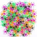 2 x GlyinnHe 160PCS Halloween Mini Plastic Spiders 4 Colors Small Fake Spider Toys Spiders Prank Props for Halloween Home and Party Decorations