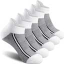 Gonii Men's Running Athletic Ankle Socks - Thick Cushioned Low Cut Socks (5 Pairs) (Gray, S)