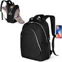 Fasrom Nurse Bag Backpack for Work Women with USB Charging Hole, Black, 20L, 3 Compartments, Laptop Compartment for 15.6' Laptop, Medical Assistants