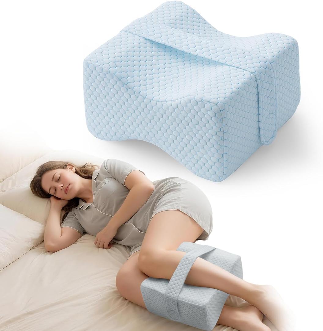 Extra Large Knee Pillow for Side Sleeper - Slow-Recovery Memory Foam Knee Pillow for Hip Pain, Sciatica Relief, & Injury Recovery  Perfect for Tall Individuals and Side Sleepers