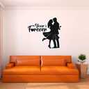 Wall Decal Your's Forever Beautiful Love Wall Sticker Your's Forever Cute Text Lettering Removable - Size: 20 in(W) x 18 in(H) (Black)