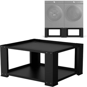 Laundry Pedestal for Washer and Dryer - Fit 27 and 28 Inch Washer and Dryer Stand Heavy Duty Steel 700lbs Capacity Universal Washing Machine Raiser 15.7'' Height Black