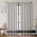 Simplebrand Ava Natural Blackout Curtains for Bedroom 84 Inch Length 2 Panels Set, Solid Thermal Insulated Privacy Living Room Window Treatment Curtains Blackout Drapes, W40 x L84 Inch, Natural (40"W x 84"L (Pack of 2))