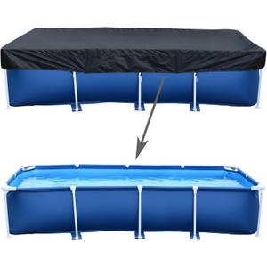 14 ft Rectangle Pool Cover, Made of 210D Heavy-Duty Waterproof Oxford Fabric, 177" X 87" Rectangle Pool Cover, 14 x 7 ft Rectangle Pool Cover, Solar Pool Covers for Rectangular Frame Pools