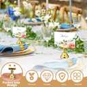 Gold 24 Pcs Metal Table Number Holders 1.8 Inch Mini Wedding Place Card Holders Bulk Harp Clip Table Sign Stands Card Holder for Memo Notes Menu Wedding Restaurant Birthday Decor