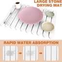 Stone Drying Mat for Kitchen Counter, Large Stone Dish Drying Mat Foldable Diatomaceous Earth Water Absorbing Mat for Dishes Bottles Cups Match Any Countertop White 24" x 16"
