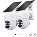 2K Cameras for Home Security-2.4G WiFi Outdoor Camera Wireless Solar/Battery Powered with solar panel, 360° Viewing, AI Human Detection, Color Night Vision, with SD Storage, Works with Alexa(4 Pack)