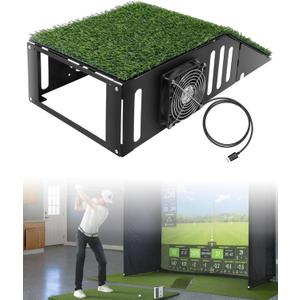 Golf Simulator Projector Cover Enclosure, Floor Outdoor Mounted Enclosure, With Cooling Fan and Artificial Turf to Better Protect The Golf Simulation Projector