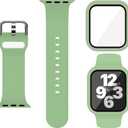 Sport Silicone Band and Case with Screen Protector for Apple Watch Series 11 Series 10 Series 9 Series 8 Series 7 Series 6 SE(Gen 1,2,3) Series 5 Series 4
