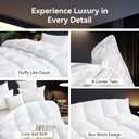 L LOVSOUL 75% Goose Down Fiber Comforter Queen Size, 850+ Fill Power Hotel Style Bedding Comforter, 1200TC, Fluffy Ultra Soft All Season White Duvet Insert with 8 Corner Tabs