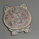 135-Piece Colored Cat Shaped Wooden Jigsaw Puzzle, Cats Shaped Wooden Puzzle, Unique Animal Shape Wood Puzzle, Creative Gifts for Cats Lovers, Home Decor,Valentine's Day Gift(#B)