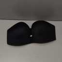 HACI Push Up Strapless Bra for Women Anti-Slip Padded Wireless Invisible (Pure Black, 34DD)