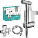 BARROCK Bidet Sprayer for Toilet, Handheld Jet Spray for Existing Toilets with Bidet Hose, Adjustable Water Pressure Muslim Shower, Stainless Steel Cloth Diaper/Feminine Wash Sprayer Brushed Nickel