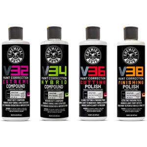 3 x Chemical Guys V Line Car Polish and Compound Kit - Complete Paint Correction System for Light-to-Heavy Swirls, Scratches, Safe for Cars, Trucks, SUVs, Motorcycles, RVs & More - 4 x 16 fl oz
