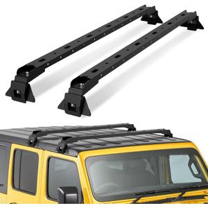 Load 280 lbs Heavy Duty Roof Rack Cross Bars for 84-01 Jeep Cherokee XJ Jeep Wrangler JL JK Gladiator JT 2007-2024(2/4 Door Hardtop) Roof Rack Bars Kayak Cargo Carriers Crossbar roof Rack