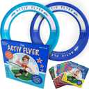 Activ Life Kids Flying Rings (2 Pack) They Fly Straight & Dont Hurt, 80% Lighter Than Standard Rings - Replace Screen Time with Healthy Family Fun - Get Outside & Play (Blue/Cyan)