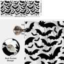 2 x Vanleonet Halloween Curtain Valances Black Bats Valances for Windows Rod Pocket Gothic Curtains Halloween Decoration for Party Kitchen Living Room Bedroom 1 Panel, 54W x 18" L