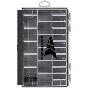 KastKing HyperSeal Waterproof Tackle Box, 3600 and 3700 Tackle Trays, Fishing Tackle Box Organizer with Removable Dividers, Lure Box and Terminal Tackle Storage,Black (3600(1 Pack))