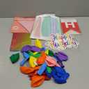 Rainbow Birthday Decorations for Kids, Colorful Party Decor Assorted Color Latex Foil Balloons Fringe Backdrop Happy Birthday Banner Cake Toppers for Boys Girls Carnival Circus Party Supplies