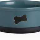 Sweejar Ceramic Dog Bowls with Bone Pattern, Dog Food Dish for Medium Dogs, Porcelain Pet Bowl for Water 35 Fl Oz (Fog Blue)