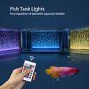 Submersible Aquarium Light:Fish Tank Light with Air Bubble Hole-RGB Color Changing Brightness Adjustable IP68 Waterproof Remote Control LED Light for Aquarium Fish Tank 12 inch