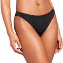 Shade & Shore Women's High Leg Cheeky Bikini Bottom - Black - (XLarge)