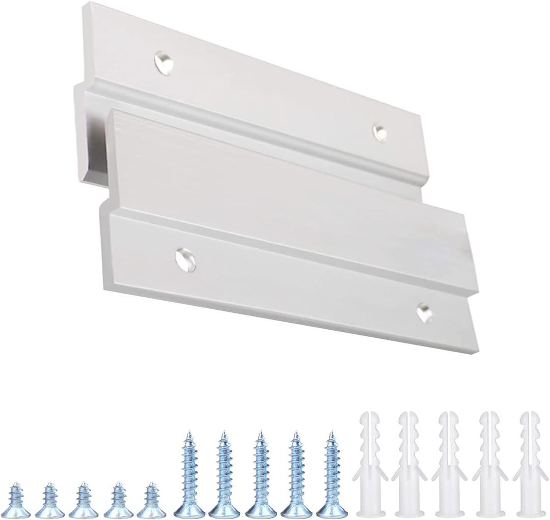 French Cleat Picture Hanger 4 Inches - 2 Pairs - Aluminum Z Hanger Supports 50lbs - Interlocking Wall Mounting Bracket Hardware Kit for Hanging Mirrors, Picture, Shelf, Whiteboard, Art, Frames