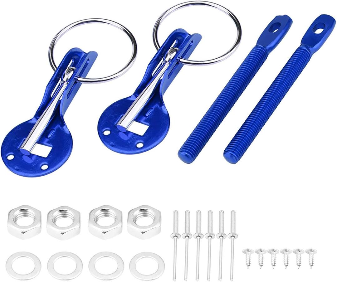 Aynefy Hood Pin Lock,Bonnet Pins Ood Pins Kit , For Carquick Release Hood Bonnet Pins Universal Bonnet Hood Pin Pins Lock Latch Kit Bonnet Hood Pins Lock Latch Kit For Racing Sport Car(Blue)