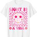 Eight is A Vibe Birthday Groovy 8 Year Old Girl 8th Birthday T-Shirt, Size L