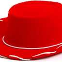 4E's Novelty Child Red Cowgirl Hat for Toddlers & Kids 3-6, for Halloween Jessie Inspired Costume, Felt Cowboy Hat Child Size for Boys & Girls Ages 3 4 5 6 Year Old (Red)