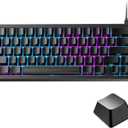 HITIME x XVX M67 60% Keyboard USB Wired Gaming Keyboard with Phantom Keycaps, QMK/VIA Support, Hot-Swappable, RGB Backlit, Gasket Structure, Creamy Pre-lubed ICE Switches, Black
