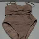 ANRABESS Women High Waisted Bikini Sets Color Block Summer Beach Vacation 2 Piece Bathing Suit Tummy Control Ribbed Swimsuit, S