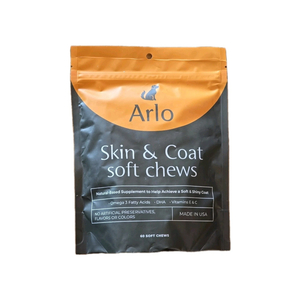 Arlo Pet Supplies Skin & Coat Soft Chews for Dogs Natural Based, 60 Soft Chews