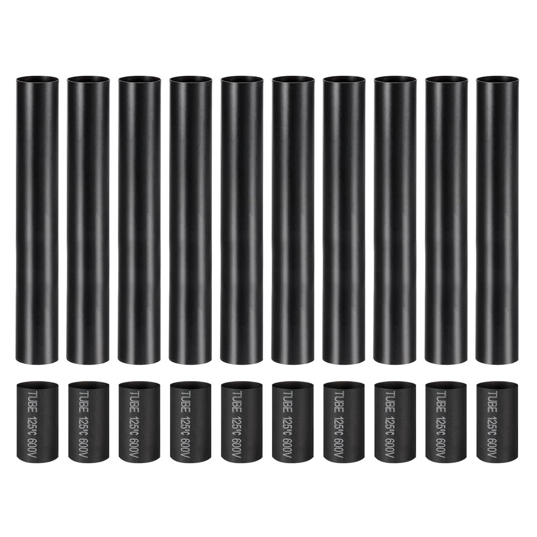PATIKIL 6" Tall Candle Covers Sleeves, 10Pcs Metal E12 Chandelier Socket Sleeves with Insulation Heat Shrinkable Flame Retardant Tube Bulb Light Base Holder for Lamps, Black