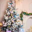 12 Pcs 16 Inch Pastel Christmas Decor Leaf Picks Pastel Candy Christmas Tree Picks Artificial Glitter Macaron Ornaments for Xmas Tree Decorations Topper Vase Filler Wreath Holiday Decor