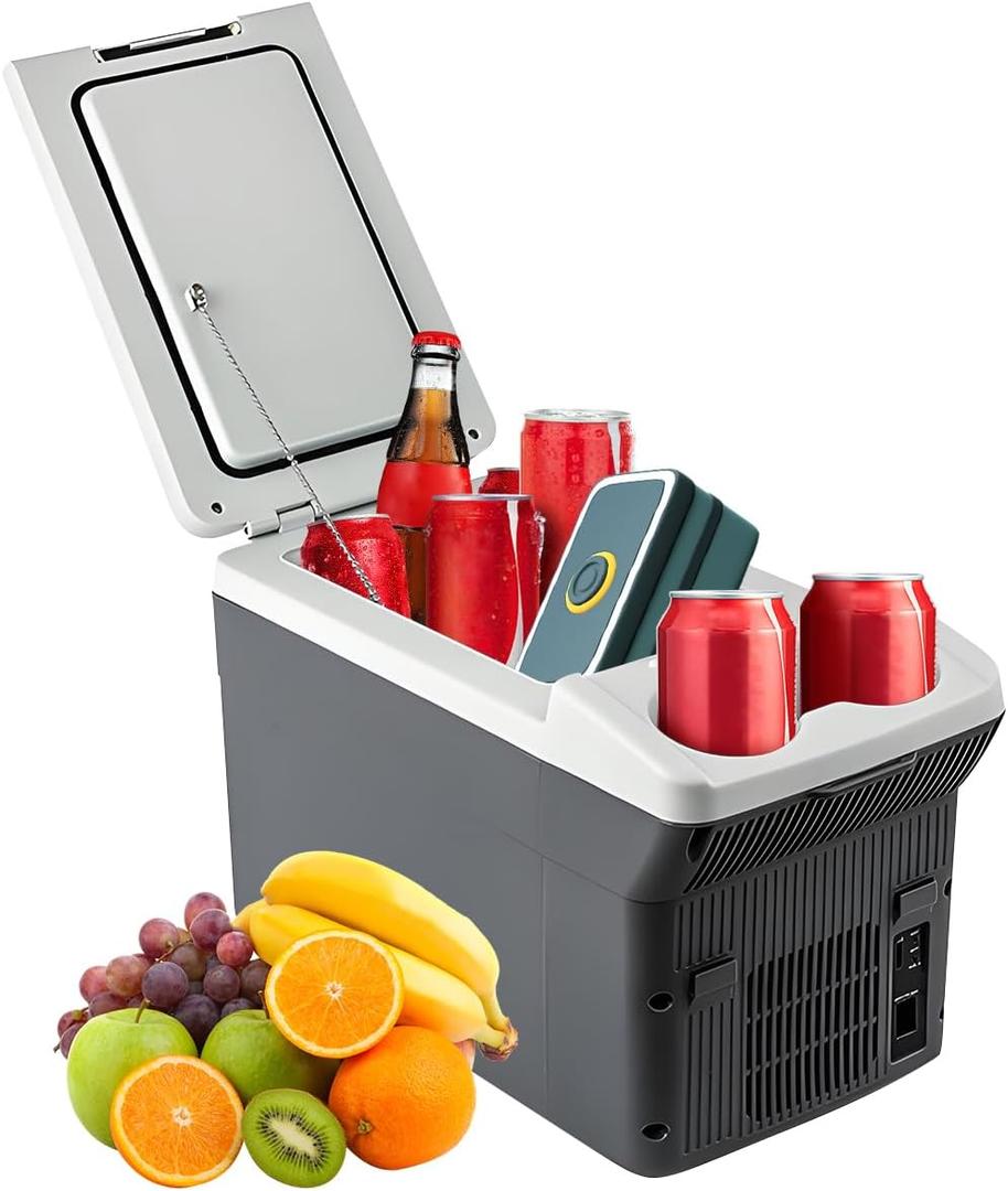 11L/Quart Electric Cooler & Warmer - Portable Car Refrigerator 12 Volt DC Car Fridge with Dual-Temp Control Car Fridge 12V Refrigerator for Camping, Travel & Road Trips,RV, Boat