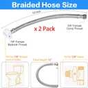 2Pack, PevePexe Toilet Hose Water Supply Line - 12" Length 3/8" COMP x 7/8" BC Braided Toilet Connector Hose