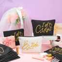 Sadnyy 11 Pieces Bridesmaid Makeup Bags I Do Crew Bachelorette Party Cosmetic Bags Bridesmaid Proposal Gifts for Women Bridal Party Favor Team Present Bridal Shower(White, Black)