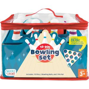 Chuckle & Roar 10-Pin Kids Bowling Set with Pin Pal Indoor Active Game for Family Game Night, Easy Setup & Cleanup, Color & Number Learning Toy, Ages 3+