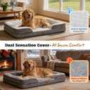 Orthopedic Extra Large Dog Bed with 2 Pack Removable Washable Covers - Soft Plush & Cooling Surface, Waterproof Dog Bed 44 Inch Pet Bed with Egg-Crate Foam and Non-Skid Bottom