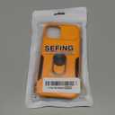 Phone Case for iPhone 14 Case with Camera Lens Cover, with Ring Holder Kickstand, fit Magnetic Car Mount, for iPhone 14 - Orange