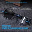 Reading Glasses For Men Women, Blocking Eyeglasses Computer Eye Glasses, TR90 Quality Lightweight (2 Black/Multifocus Photochromic Gray)